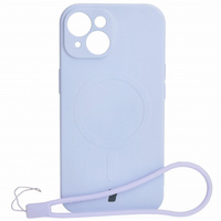Etui silikonowe z pierścieniem magnetycznym Bizon Case Silicone Magnetic do iPhone 15, jasnofioletowe