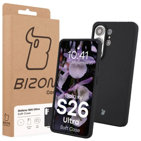 Silikonowe etui Bizon Soft Case do Galaxy S26 Ultra, czarne
