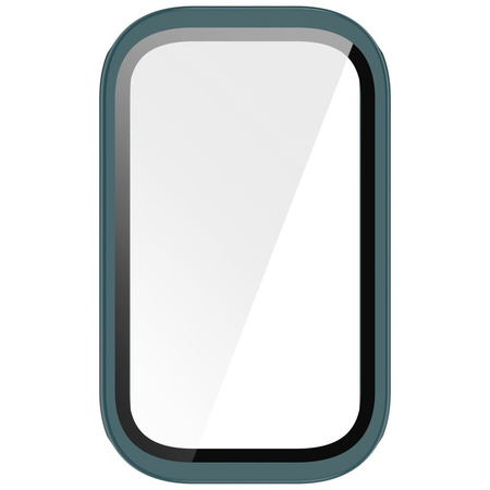 Etui ze szkłem do zegarka Bizon Case Watch Adamo do Xiaomi Mi Smart Band 9 Active / Redmi Band 3, zielone