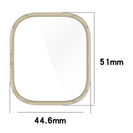 Etui ze szkłem do zegarka Bizon Case+Glass Watch do Xiaomi Redmi Watch 5, beżowe