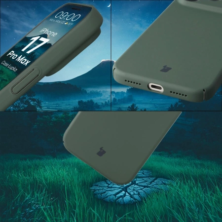 Etui Bizon Case Łupka do iPhone 17 Pro Max, zielone