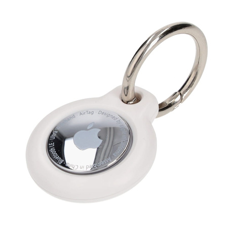 Etui Bizon Case Locator Keychain do Apple AirTag, białe
