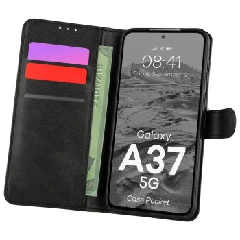 Etui z klapką Bizon Case Pocket do Galaxy A37 5G, czarne