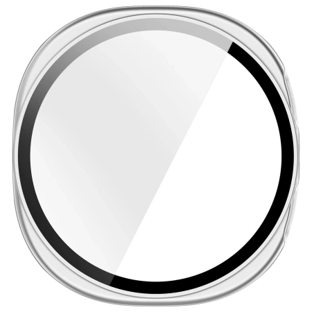 Etui ze szkłem do zegarka Bizon Case Watch Adamo do Samsung Galaxy Watch 8 44 mm, srebrne