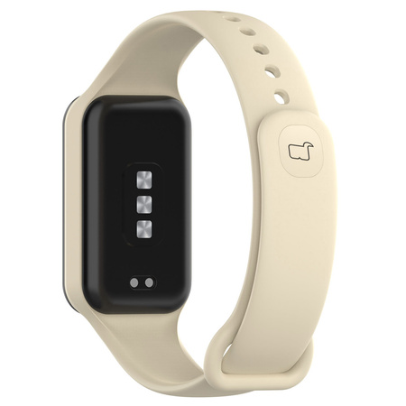 Etui z paskiem Bizon Strap + Case Watch Dots do Xiaomi Redmi Smart Band 2 / Xiaomi Mi Band 8 Active, beżowe