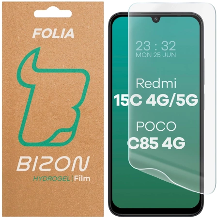 Folia hydrożelowa na ekran Bizon Glass Hydrogel Front do Xiaomi Redmi 15C 4G / 5G / POCO C85 4G, 1 sztuka