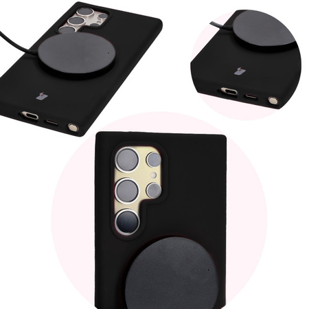 Silikonowe etui Bizon Soft Case do Galaxy S24 Ultra, czarne