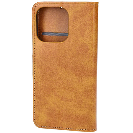 Etui z klapką Bizon Case Pocket do iPhone 16 Pro, brązowe