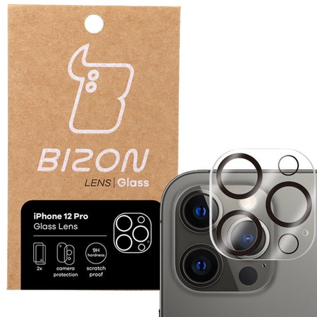 Szkło na aparat Bizon Glass Silk Lens dla iPhone 12 Pro, 2 sztuki