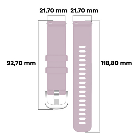 Pasek silikonowy do smartwatcha, Bizon Strap Watch Silicone Pro T, Quick Release 22 mm, jasnofioletowy