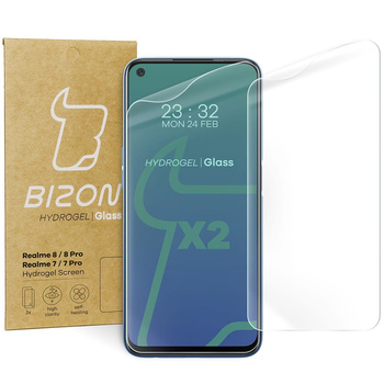 Folia hydrożelowa na ekran Bizon Glass Hydrogel, Realme 7 / 7 Pro / 8 / Pro, 2 sztuki