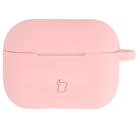 Silikonowe etui z karabińczykiem Bizon Case Headphone Silicone do AirPods Pro 2, jasnoróżowe
