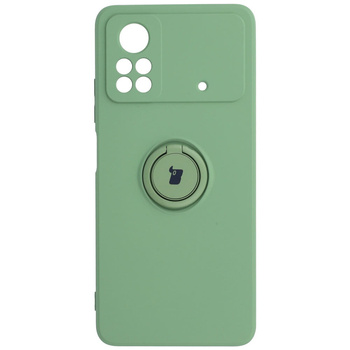 Etui Bizon Case Silicone Ring do Xiaomi Poco X4 Pro 5G, jasnozielone