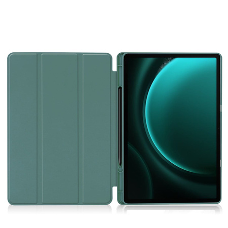 Etui Bizon Case Tab Lizard do Galaxy Tab S9 FE Plus, ciemnozielone