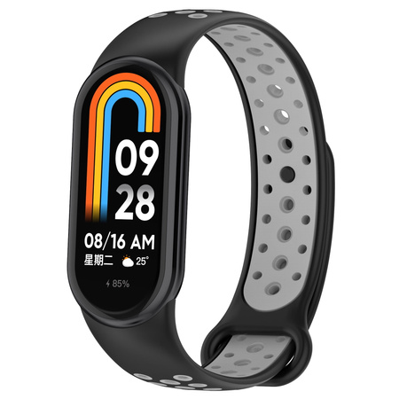 Pasek Bizon Strap Watch Octo do Xiaomi Mi Smart Band 8, czarno-szary