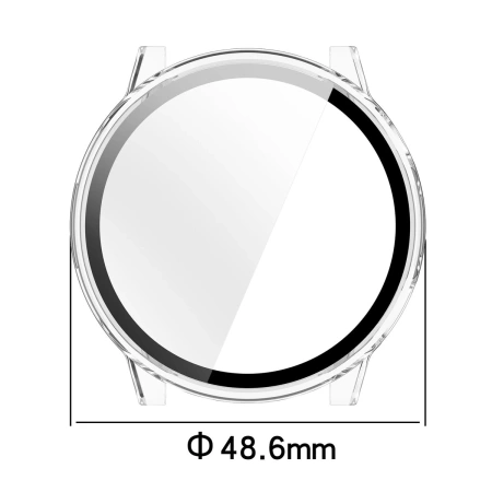 Etui ze szkłem do zegarka Bizon Case Watch Adamo do Garmin Venu 4 45 mm, przeźroczyste