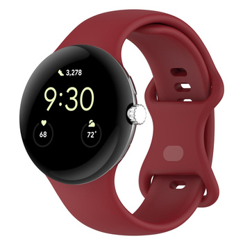 Silikonowy pasek Bizon Strap Watch Silicone S do Google Pixel Watch 4/3 (45mm), karminowy