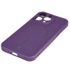 Etui silikonowe z pierścieniem magnetycznym Bizon Case Silicone Magnetic do iPhone 15 Pro Max, śliwkowe