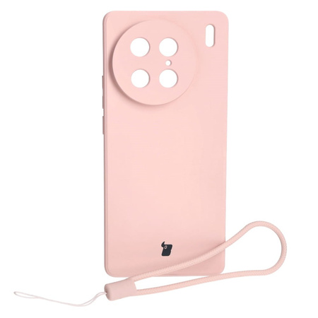 Etui Bizon Case Silicone Sq do VIVO X90 Pro, jasnoróżowe