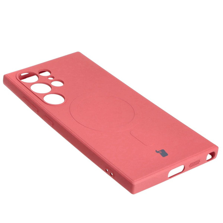 Etui Bizon Case Silicone Magnetic Sq do Galaxy S24 Ultra, brudny róż