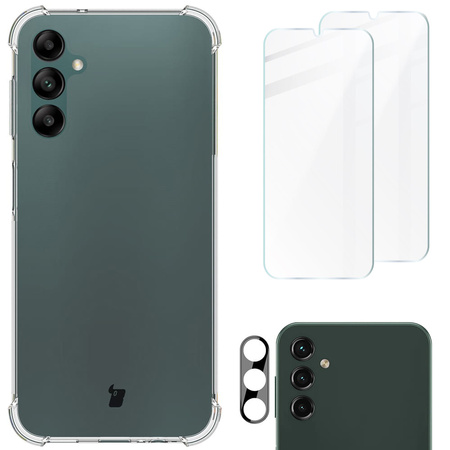 Etui + 2x szkło + obiektyw Bizon Case Clear Pack do Samsung Galaxy A14 4G/5G, przezroczyste