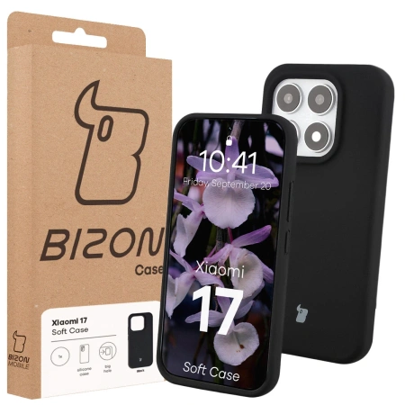 Silikonowe etui Bizon Soft Case do Xiaomi 17, czarne