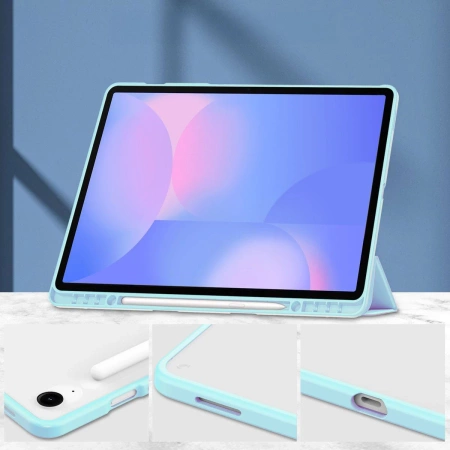 Etui z klapką Bizon Case Tab Clear Matt do Galaxy Tab S10 FE Plus, błękitne