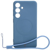 Etui Bizon Case Silicone Magnetic Sq do Galaxy S24, granatowe