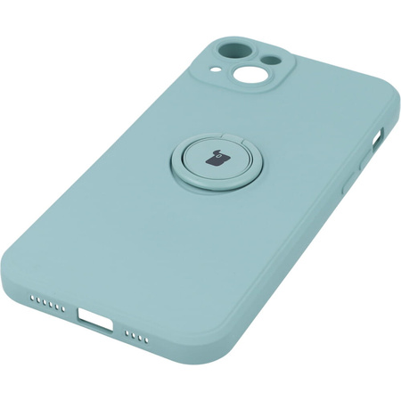 Etui Bizon Case Silicone Ring Sq do iPhone 14 Plus, turkusowe