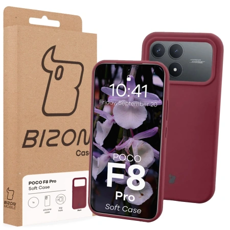 Silikonowe etui Bizon Soft Case do Xiaomi POCO F8 Pro, ciemnofioletowe