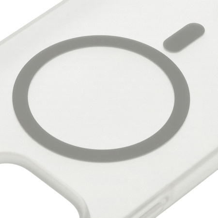 Etui z pierścieniem magnetycznym Bizon Case MatteO do iPhone 14 Pro Max, półprzezroczyste z przezroczystą ramką