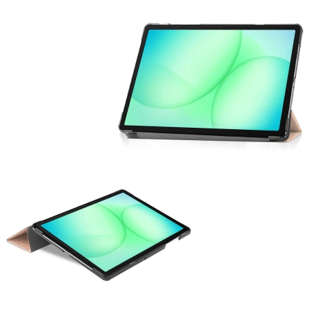 Etui z klapką Bizon Case Tab Croc do Galaxy Tab A11 Plus / A9 Plus, różowozłote