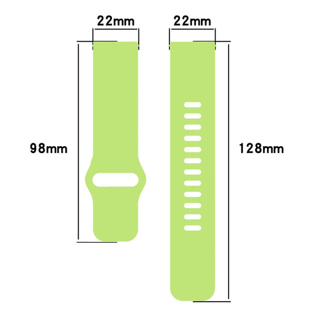 Pasek silikonowy do smartwatcha, Bizon Strap Watch Silicone Pro H, Quick Release 22 mm, jasnozielony