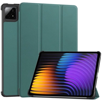 Etui z klapką Bizon Case Tab Croc do Xiaomi Pad 7 / 7 Pro, ciemnozielone