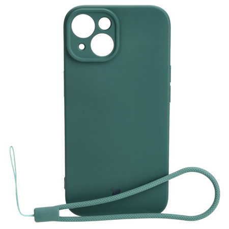 Etui Bizon Case Silicone do iPhone 15, ciemnozielone