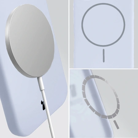 Silikonowe etui z pierścieniem magnetycznym Bizon Soft Case Magnetic do Xiaomi 17, błękitne