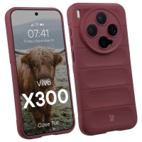 Pancerne etui Bizon Case Tur do Vivo X300, burgundowe