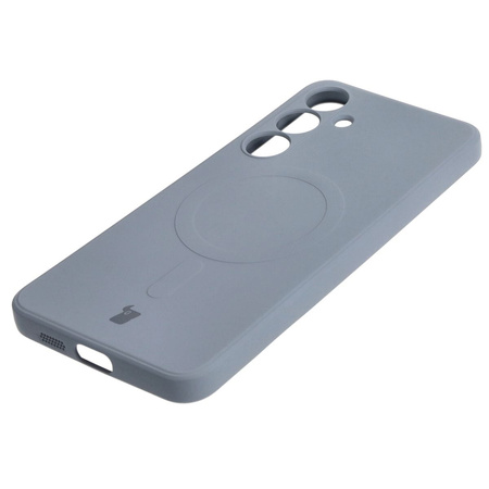 Etui Bizon Case Silicone Magnetic Sq do Galaxy S24 Plus, szare
