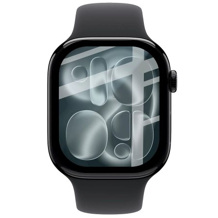 Szkło hybrydowe Bizon Glass Watch Edge Hybrid dla Apple Watch 10 42 mm, czarne