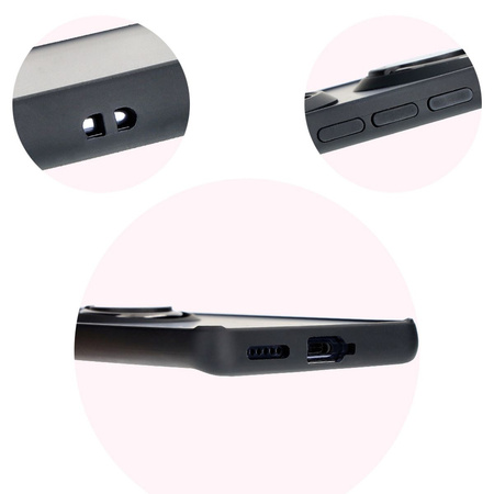 Etui z uchwytem na palec Bizon Case Hybrid Ring do Tecno Spark 20 Pro+, przydymione z czarną ramką