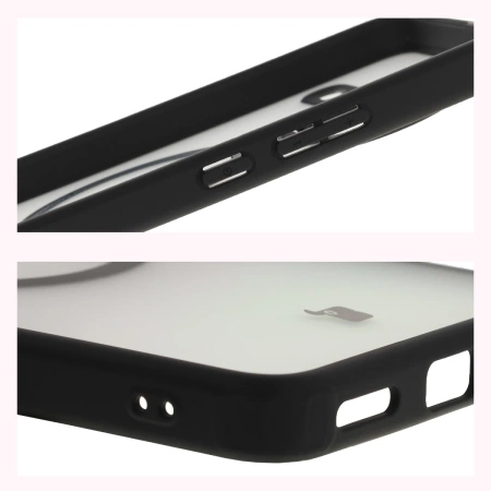 Etui z pierścieniem magnetycznym Bizon Case MatteO do Xiaomi Poco F7 Pro, przydymione-czarne