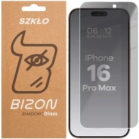Prywatyzujące szkło hartowane Bizon Glass Clear Shadow do iPhone 16 Pro Max, przyciemniane