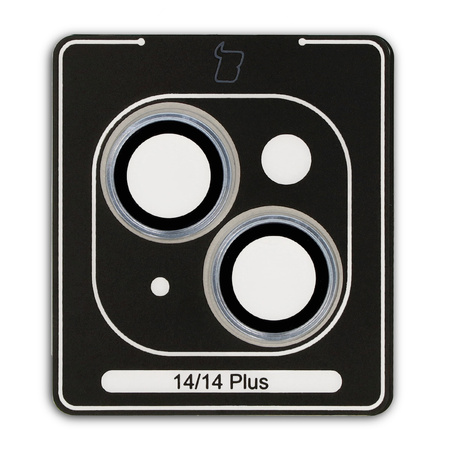Szkło na aparat z aplikatorem Bizon Glass Snap Lens do iPhone 14/14 Plus, 1 zestaw, jasnoniebieska ramka