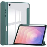 Etui z klapką Bizon Case Tab Clear Matt do Galaxy Tab S11, ciemnozielone