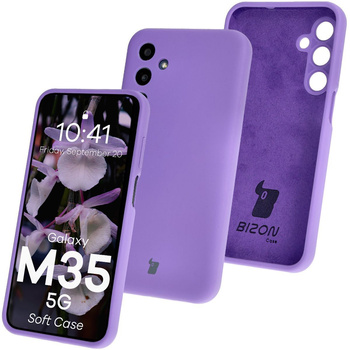Silikonowe etui Bizon Soft Case do Galaxy M35 5G, fioletowe