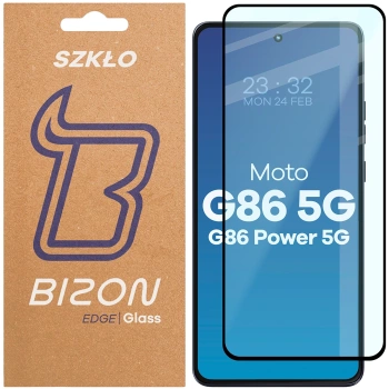 Szkło hartowane Bizon Glass Edge 2 do Motorola Moto G86 5G / G86 Power 5G, czarna ramka