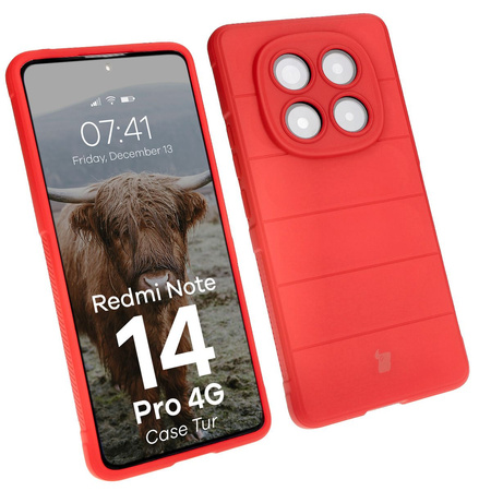 Pancerne etui Bizon Case Tur do Xiaomi Redmi Note 14 Pro 4G, czerwone