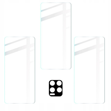Szkło hartowane Bizon Glass Clear - 3 szt. + obiektyw, Realme 8 Pro