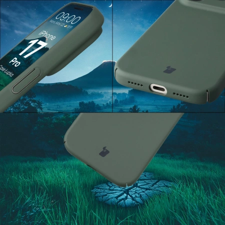 Etui Bizon Case Łupka do iPhone 17 Pro, zielone