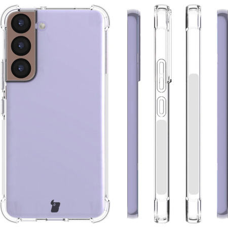Etui + 2x szkło + obiektyw Bizon Case Clear Pack do Galaxy S22, przezroczyste